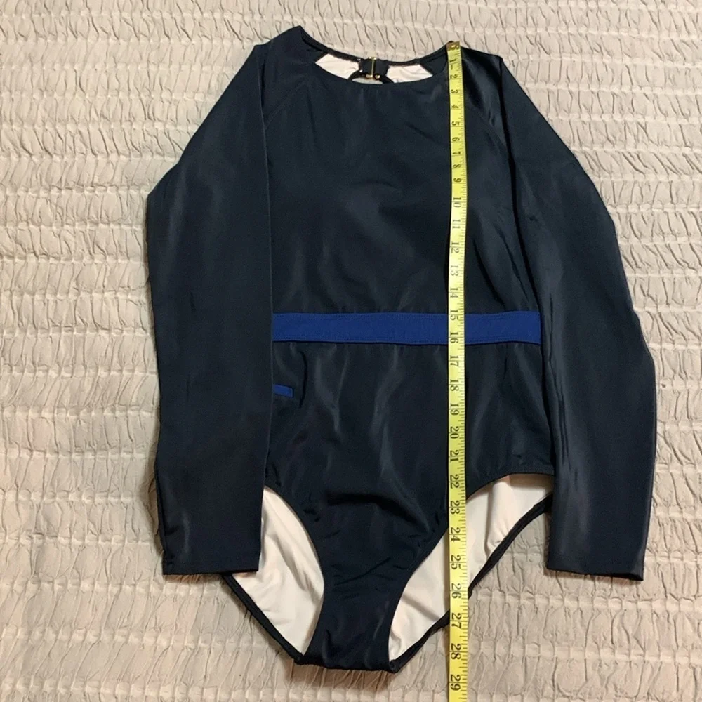 NEW Cabana Life Black Paneled Unisuit Sun Protective One Piece Swimsuit Large